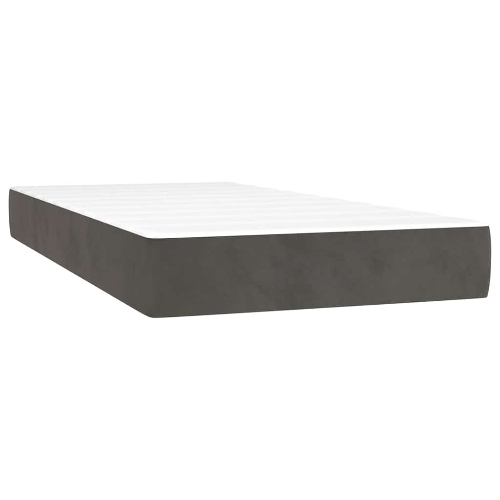 Krevet box spring s madracem tamnosivi 120 x 190 cm baršun