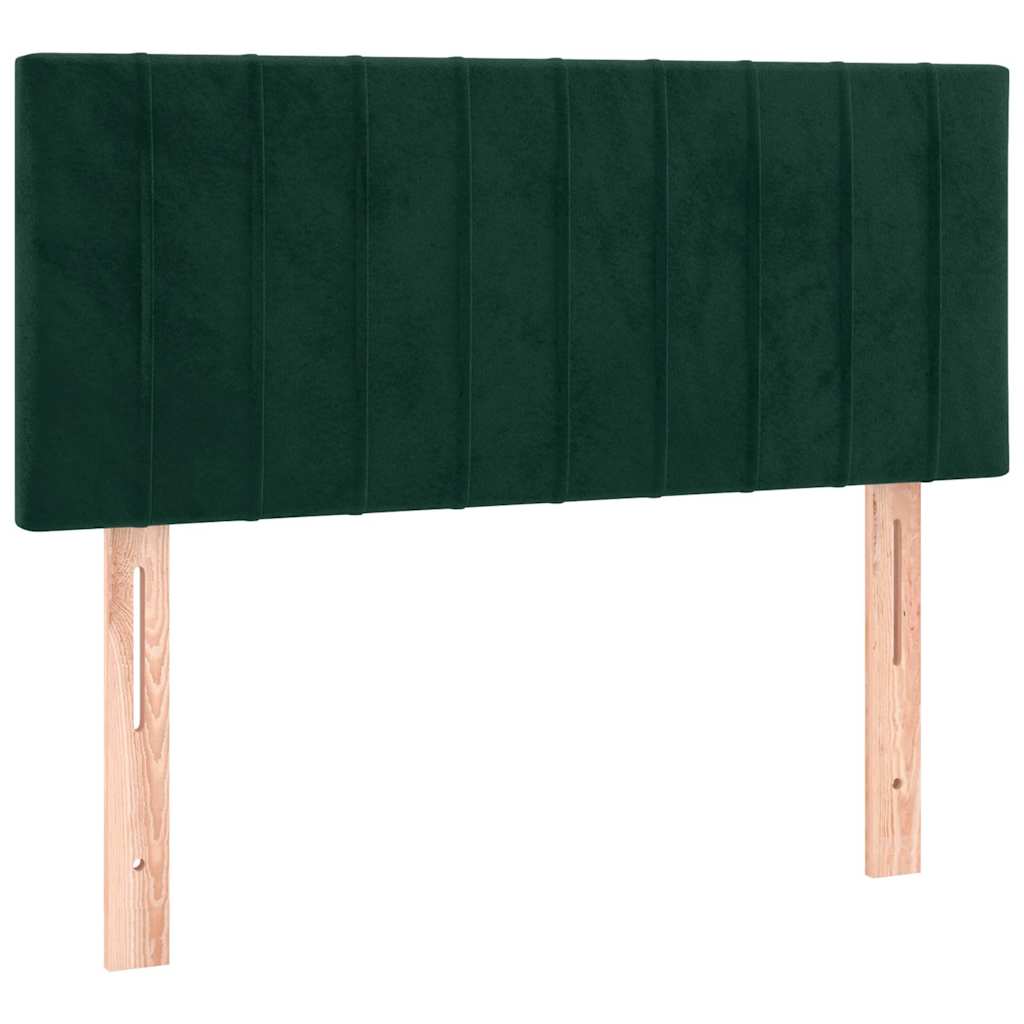 Krevet box spring s madracem tamnozeleni 120x190 cm baršunasti