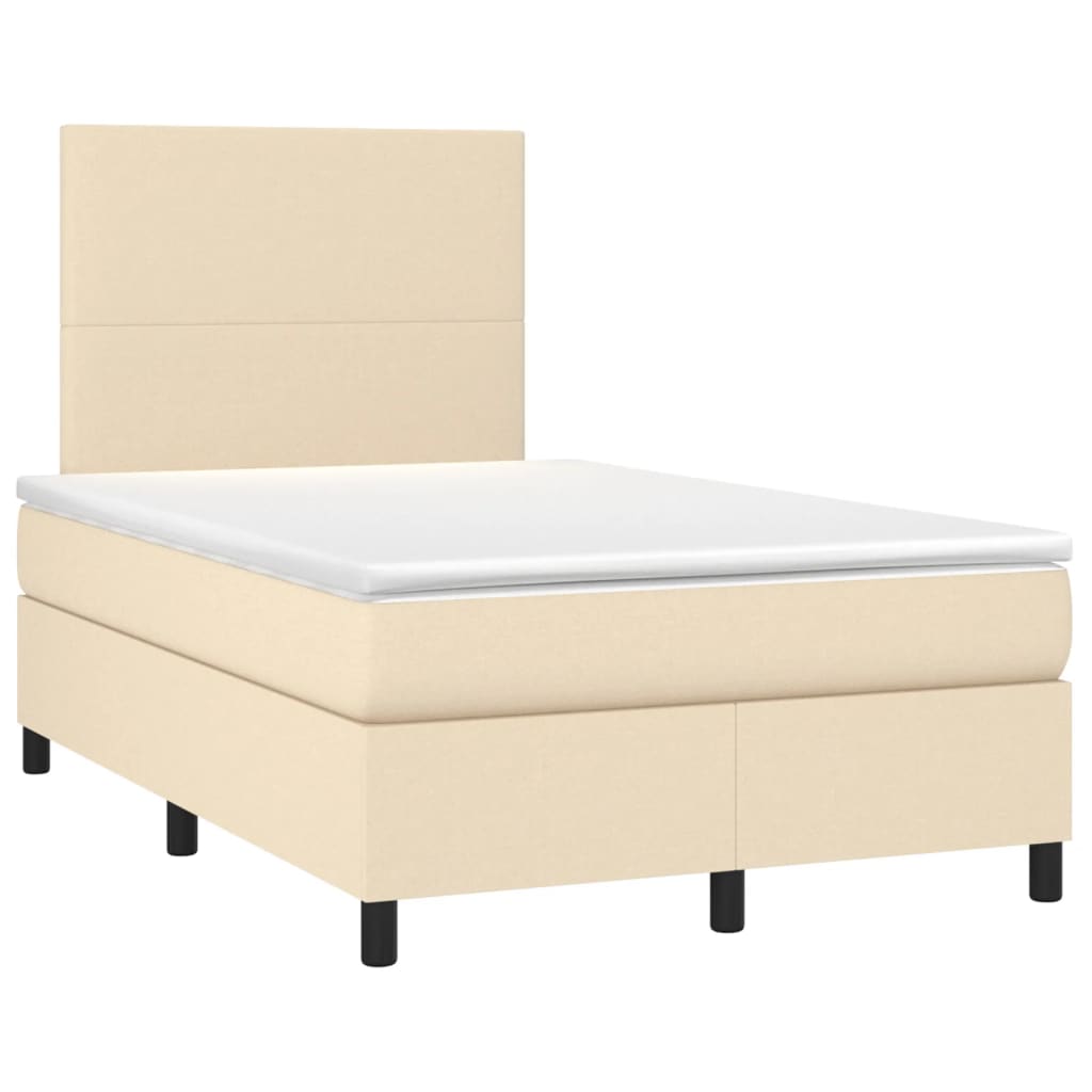 Krevet box spring s madracem krem 120 x 190 cm od tkanine