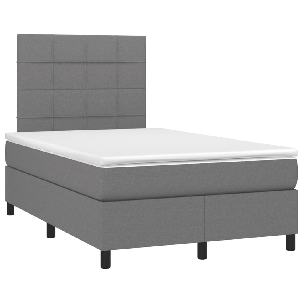 Krevet box spring s madracem tamnosivi 120 x 190 cm tkanina