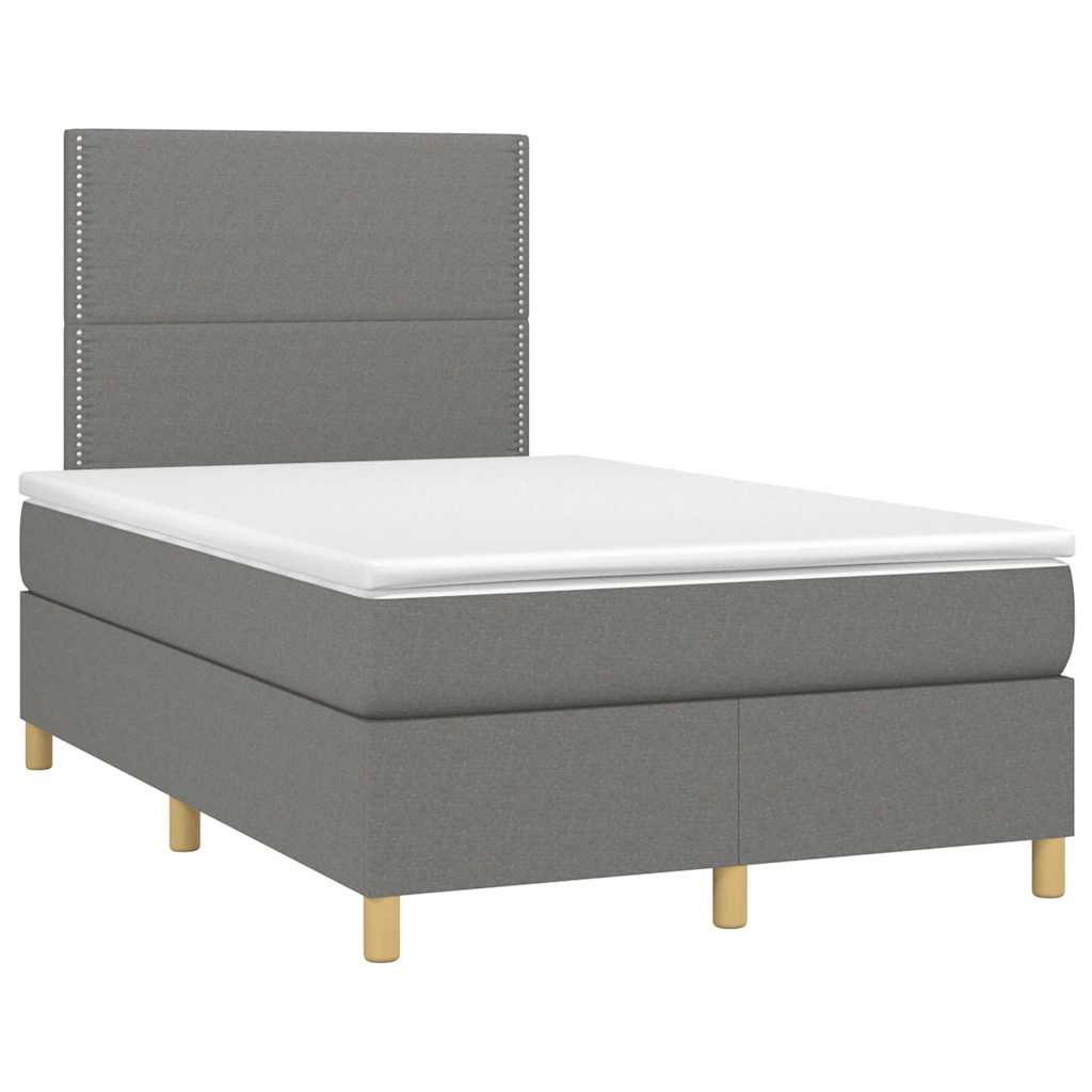 Krevet box spring s madracem tamnosivi 120 x 190 cm tkanina