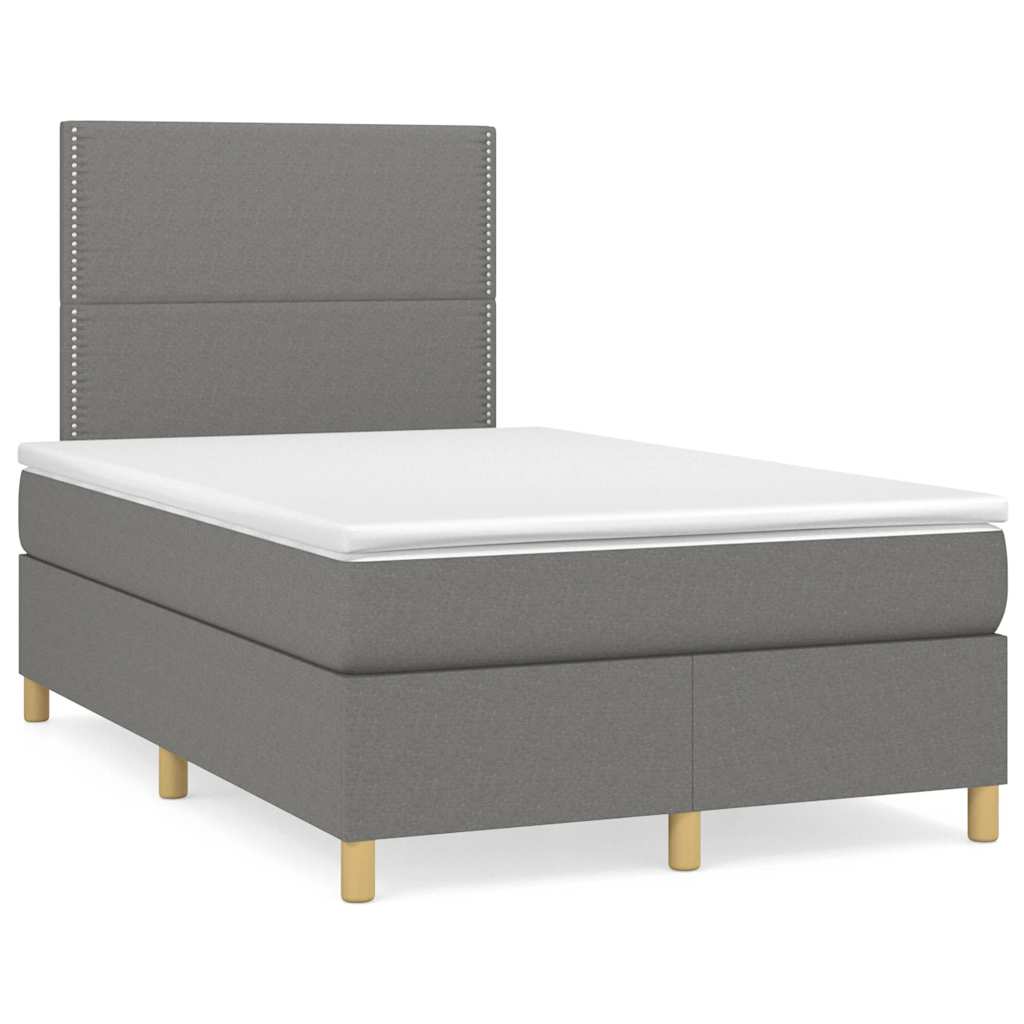 Krevet box spring s madracem tamnosivi 120 x 190 cm tkanina