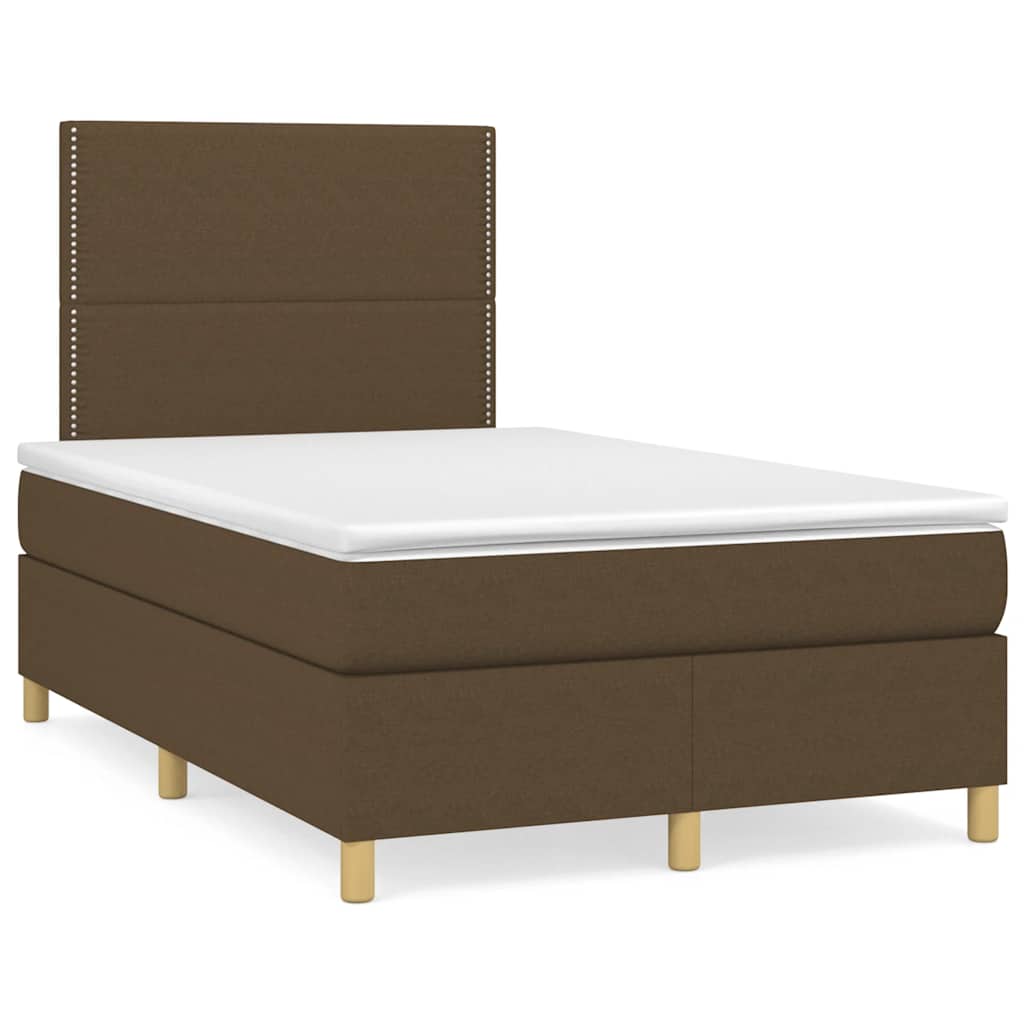 Krevet box spring s madracem tamnosmeđi 120 x 190 cm od tkanine