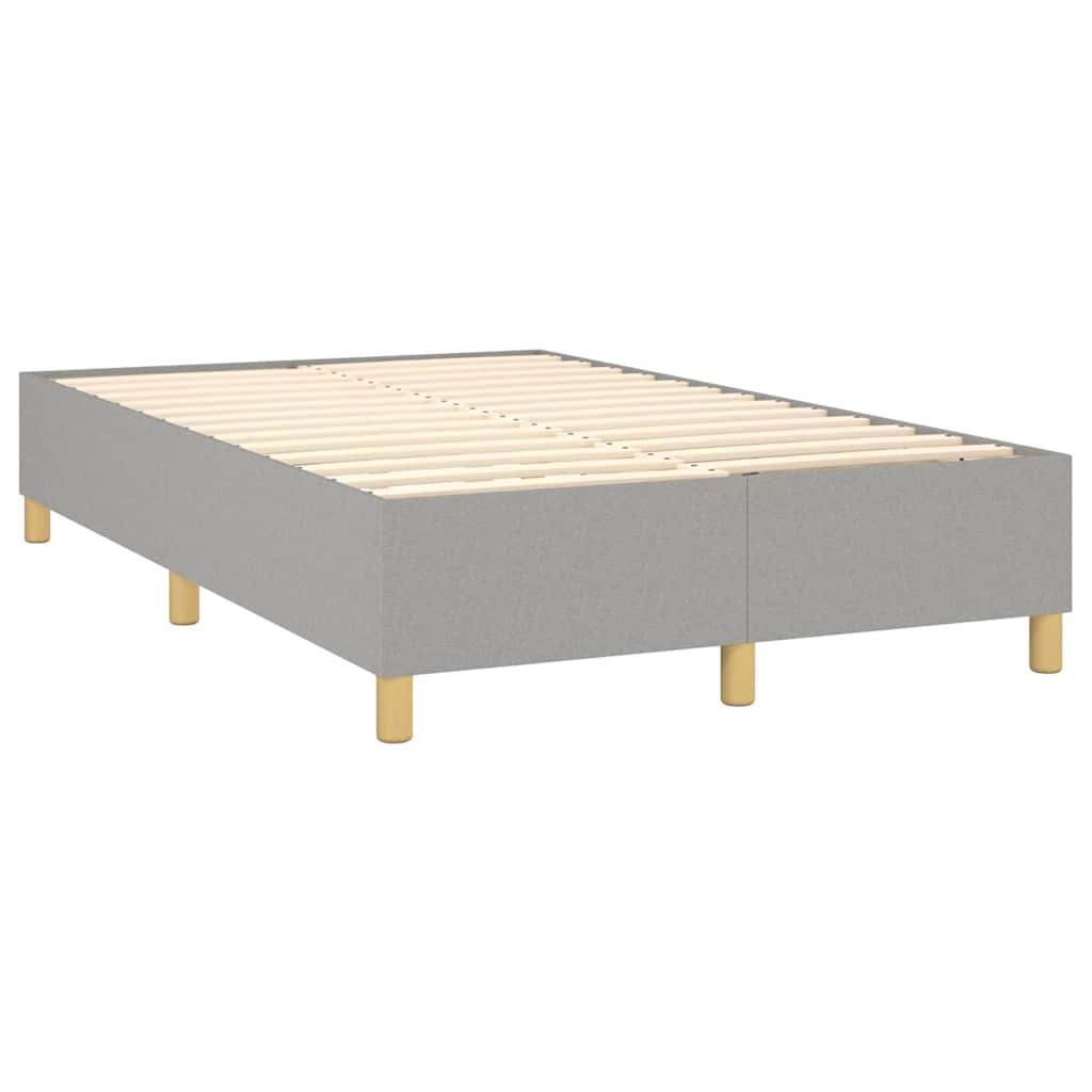 Krevet s oprugama i madracem svjetlosivi 120x190 cm od tkanine