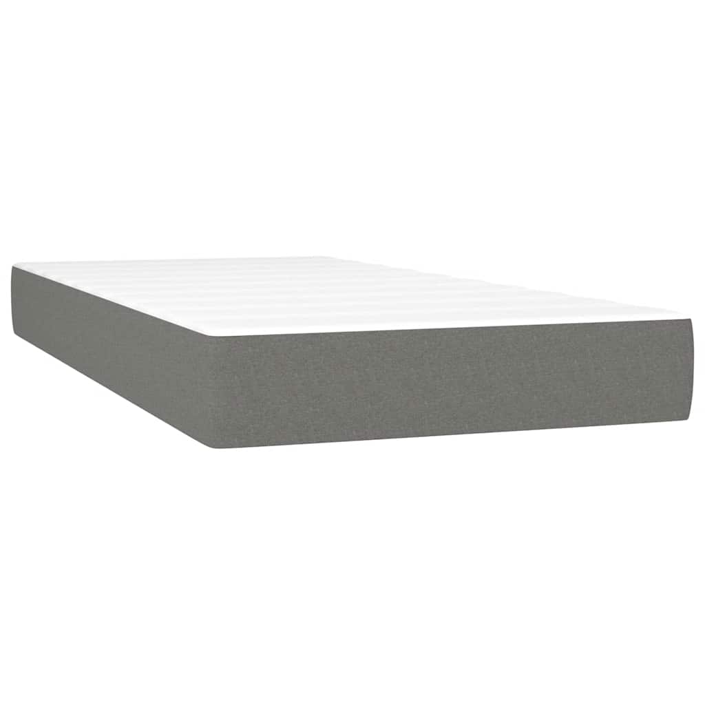 Krevet box spring s madracem tamnosivi 120 x 190 cm tkanina