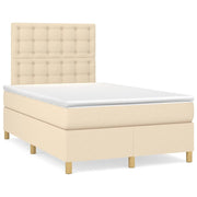 Krevet box spring s madracem krem 120 x 190 cm od tkanine