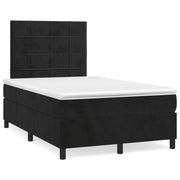 Krevet box spring s madracem crni 120 x 190 cm baršunasti
