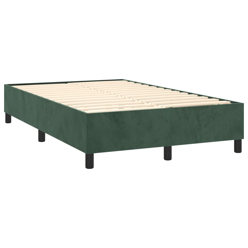 Krevet box spring s madracem tamnozeleni 120x190 cm baršunasti