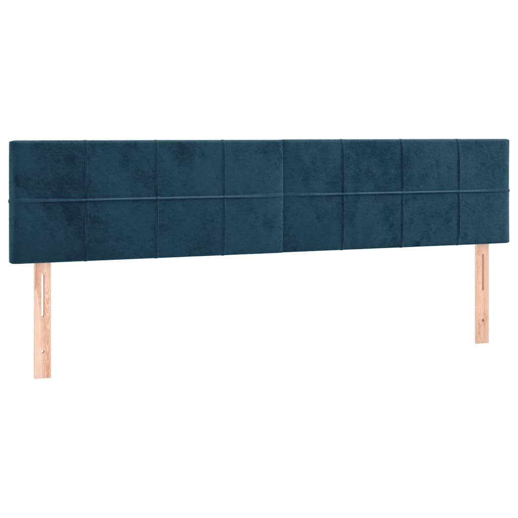 Krevet s oprugama i madracem tamnoplavi 120 x 190 cm baršun