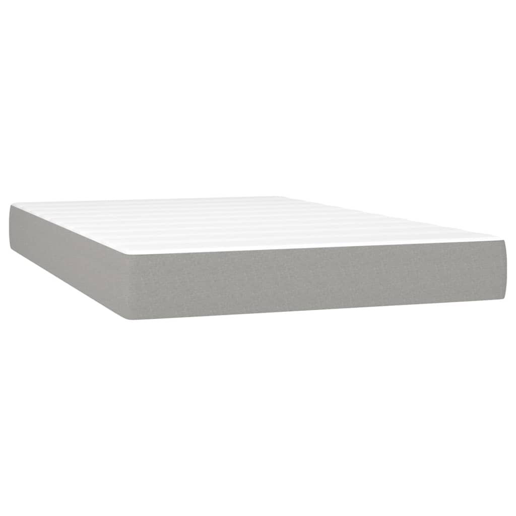 Krevet s oprugama i madracem LED svjetlosivi 120x190 cm tkanina