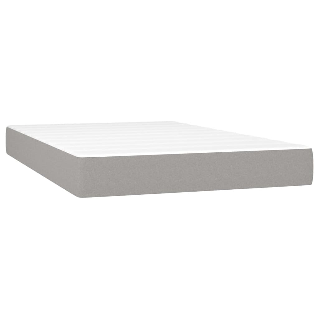 Krevet s oprugama i madracem LED svjetlosivi 120x190 cm tkanina