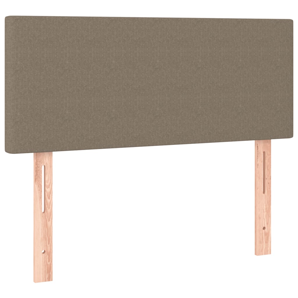 Krevet s oprugama i madracem LED smeđesivi 120x190cm od tkanine