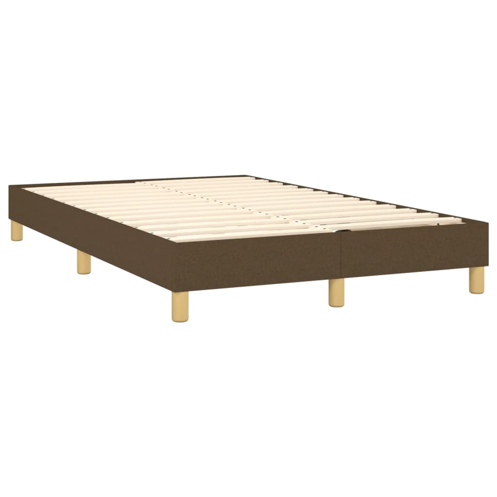 Krevet s oprugama i madracem LED tamnosmeđi 120x190 cm tkanina