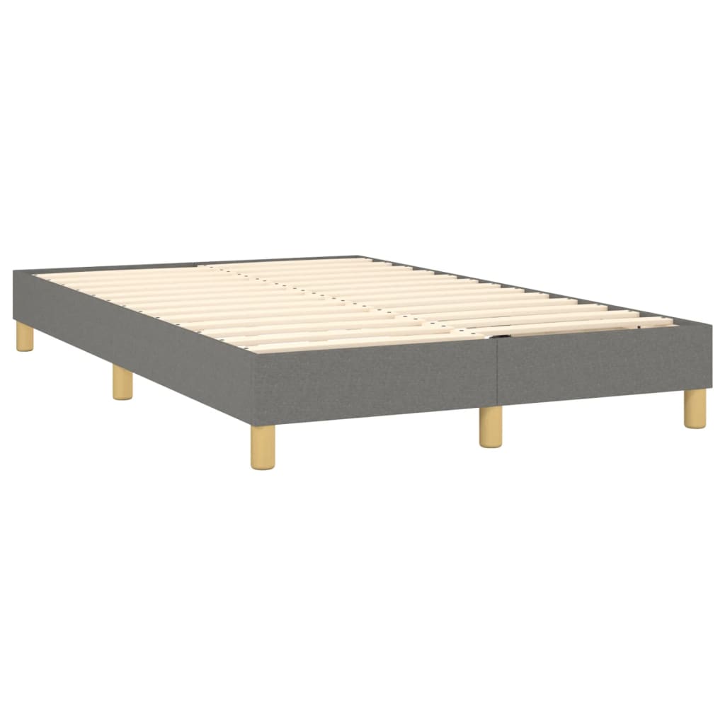 Krevet box spring s madracem LED tamnosivi 120 x 190 cm tkanina