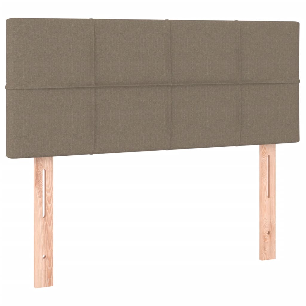 Krevet s oprugama i madracem LED smeđesivi 120x190cm od tkanine