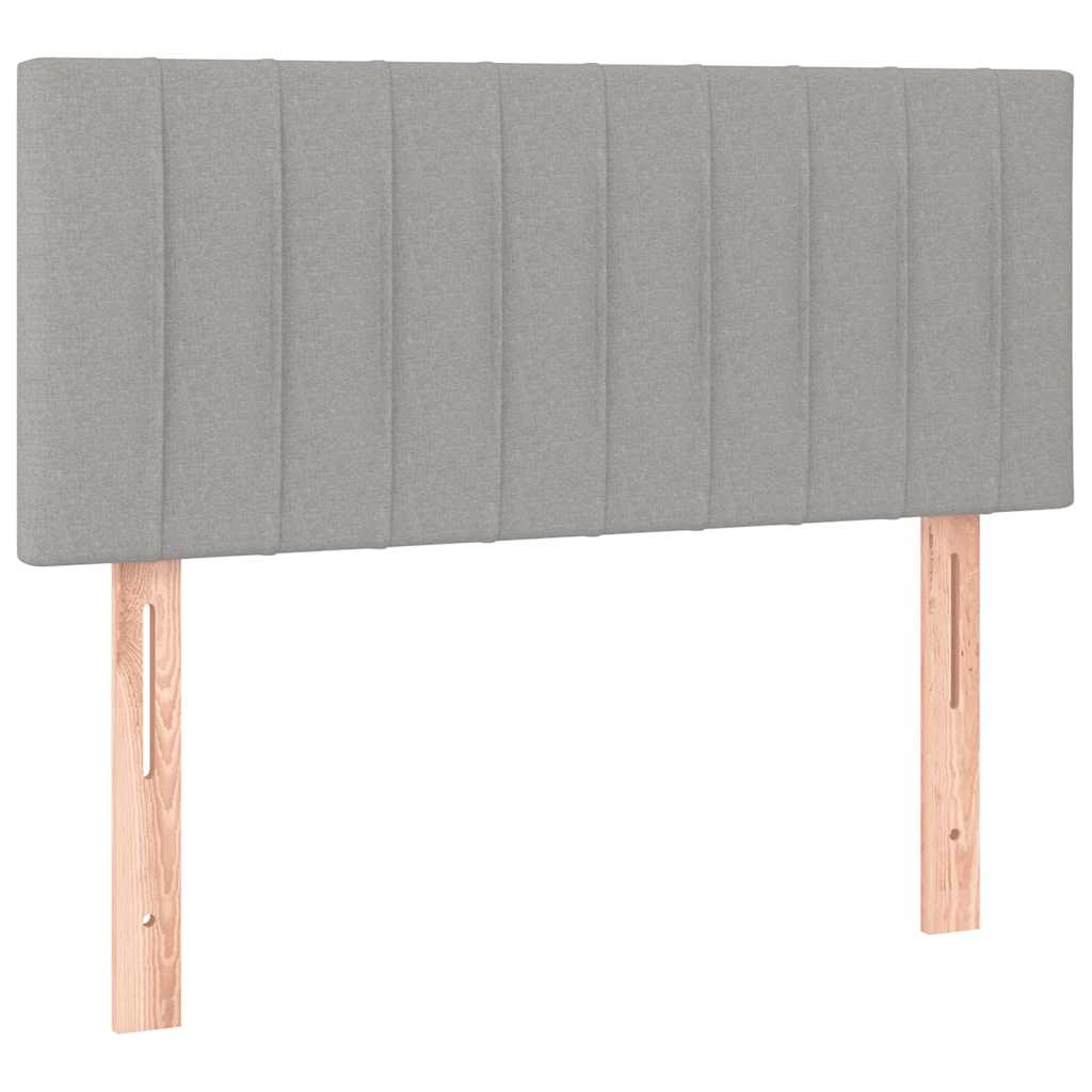 Krevet s oprugama i madracem LED svjetlosivi 120x190 cm tkanina