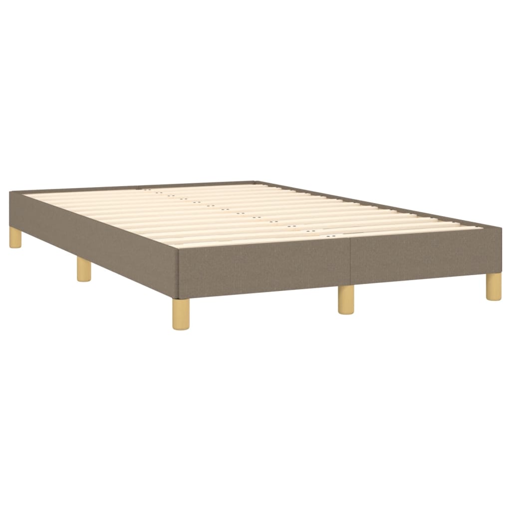 Krevet s oprugama i madracem LED smeđesivi 120x190cm od tkanine