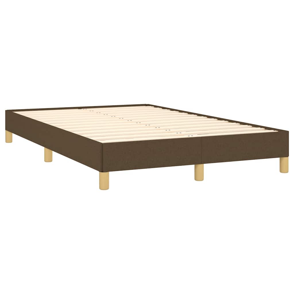 Krevet s oprugama i madracem LED tamnosmeđi 120x190 cm tkanina