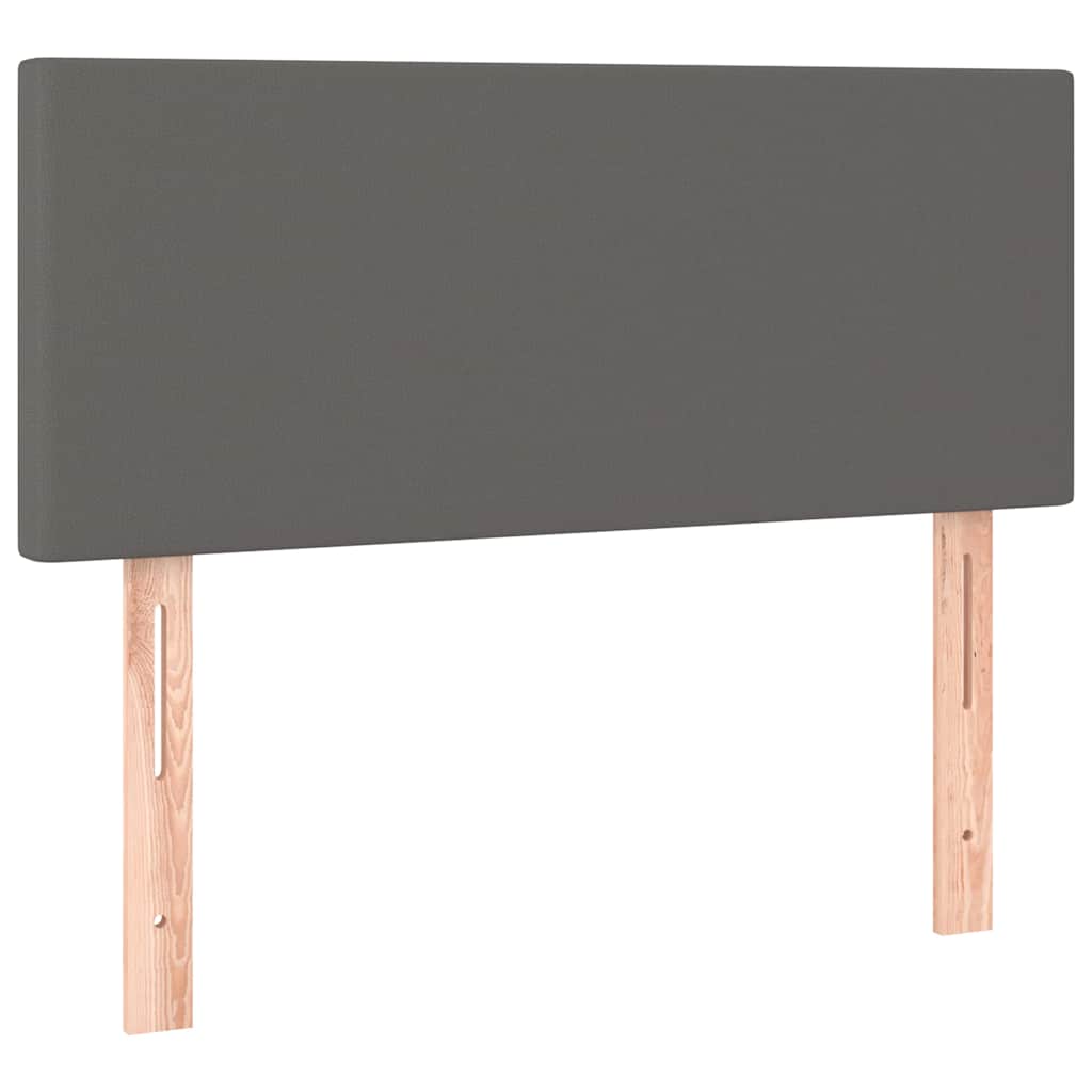 Krevet s oprugama i madracem LED sivi 120x190 cm umjetna koža