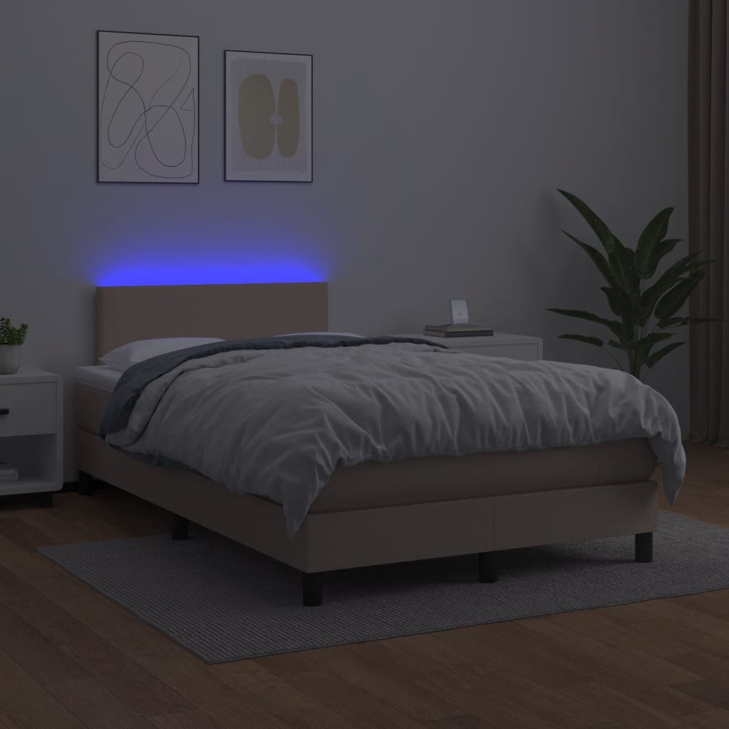 Krevet s oprugama i madracem LED 120x190 cm umjetna koža