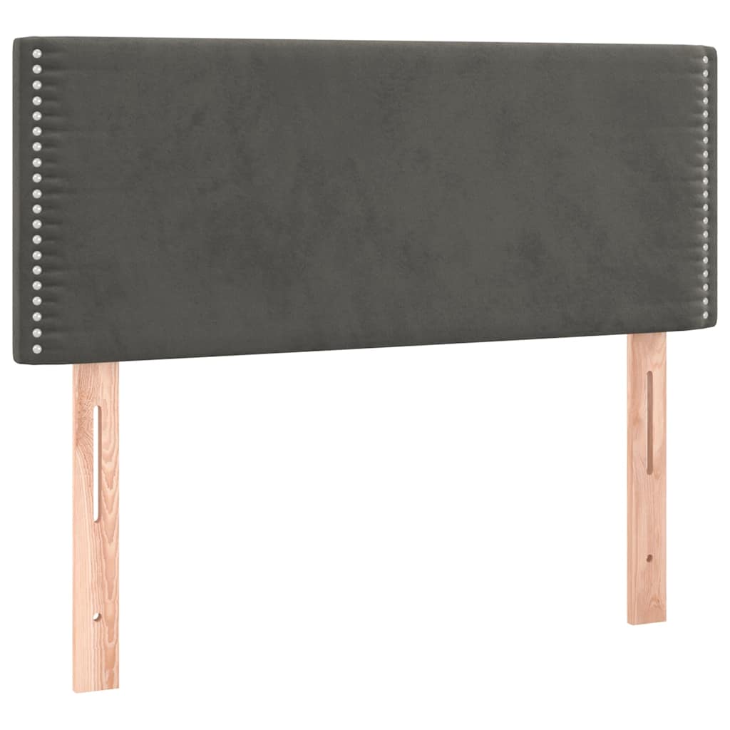 Krevet box spring s madracem LED tamnosivi 120 x 190 cm baršun