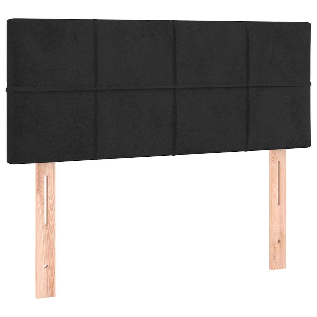Krevet box spring s madracem LED crni 120 x 190 cm baršunasti