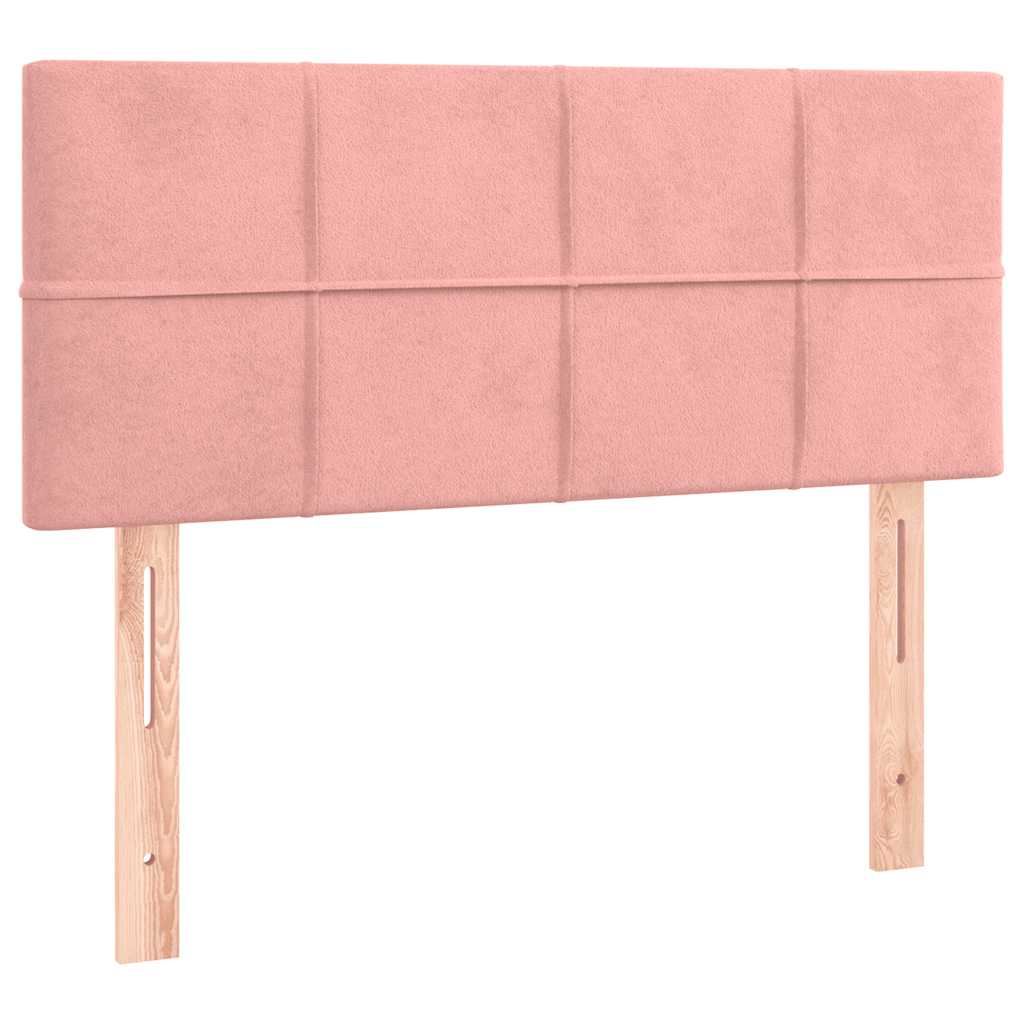 Krevet box spring s madracem LED ružičasti 120x190cm baršunasti