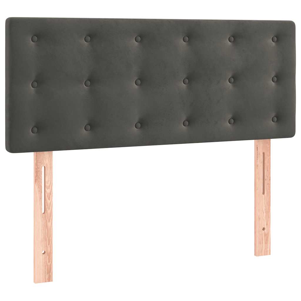 Krevet box spring s madracem LED tamnosivi 120 x 190 cm baršun