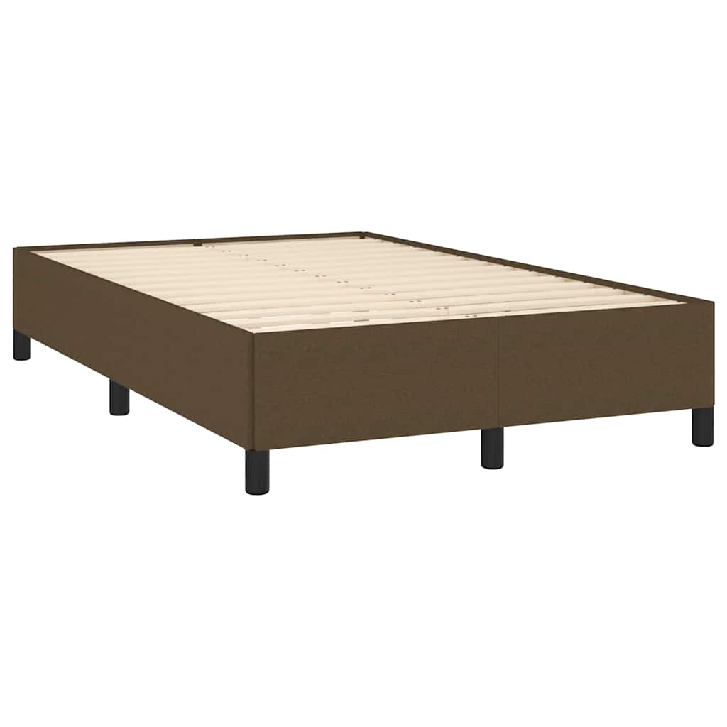 Krevet s oprugama i madracem LED tamnosmeđi 120x190 cm tkanina