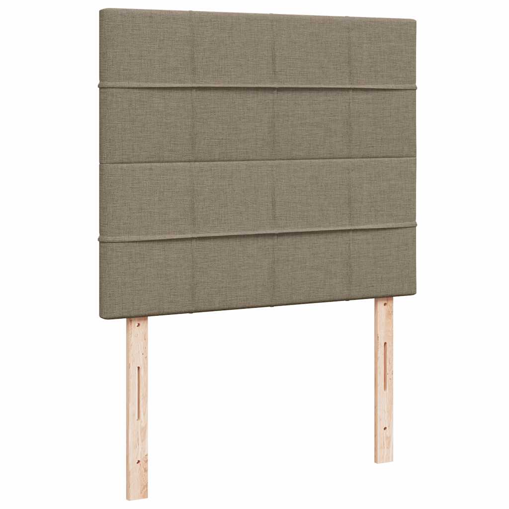 Krevet s oprugama i madracem LED smeđesivi 120x190cm od tkanine
