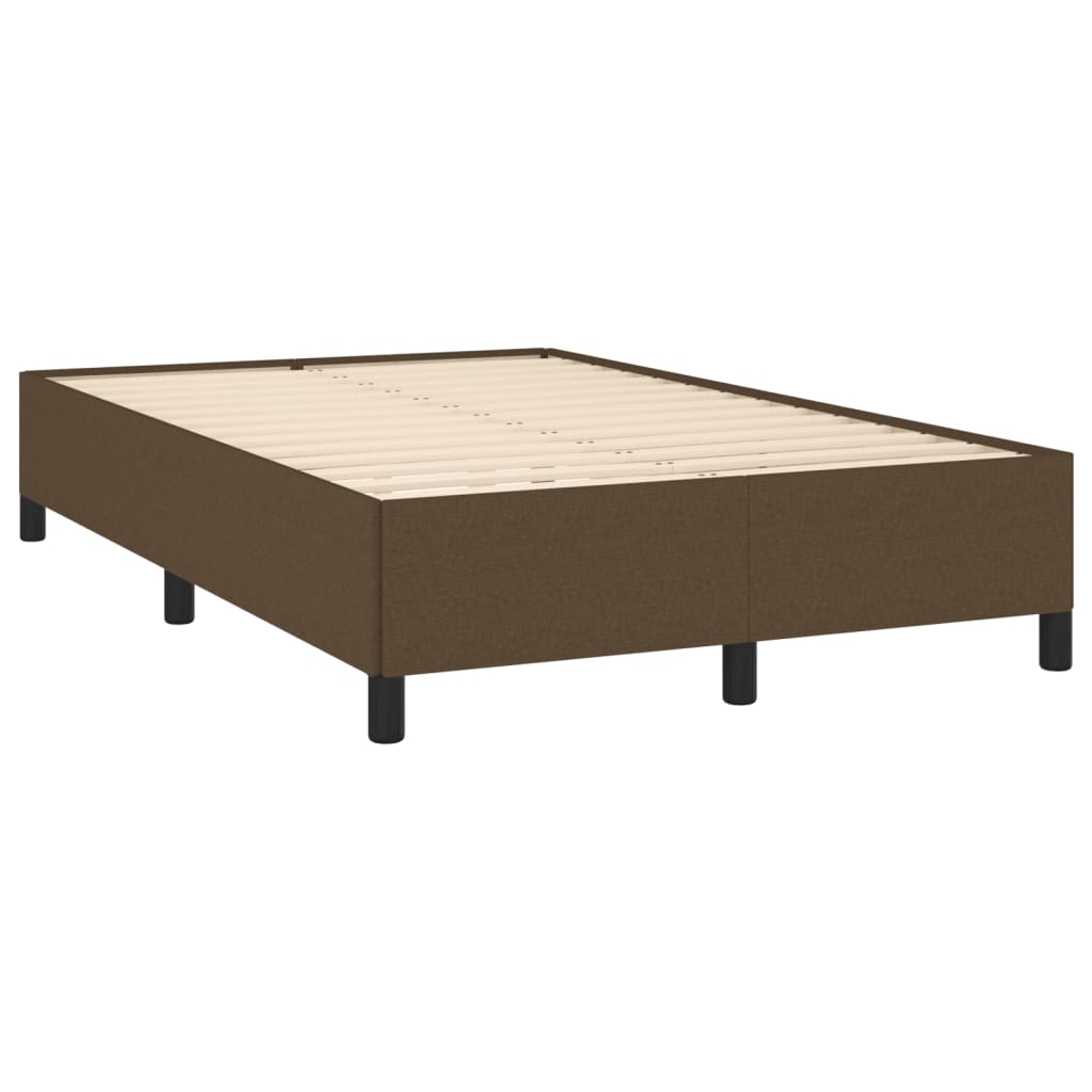 Krevet s oprugama i madracem LED tamnosmeđi 120x190 cm tkanina
