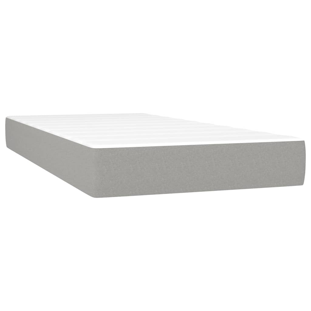 Krevet s oprugama i madracem LED svjetlosivi 120x190 cm tkanina