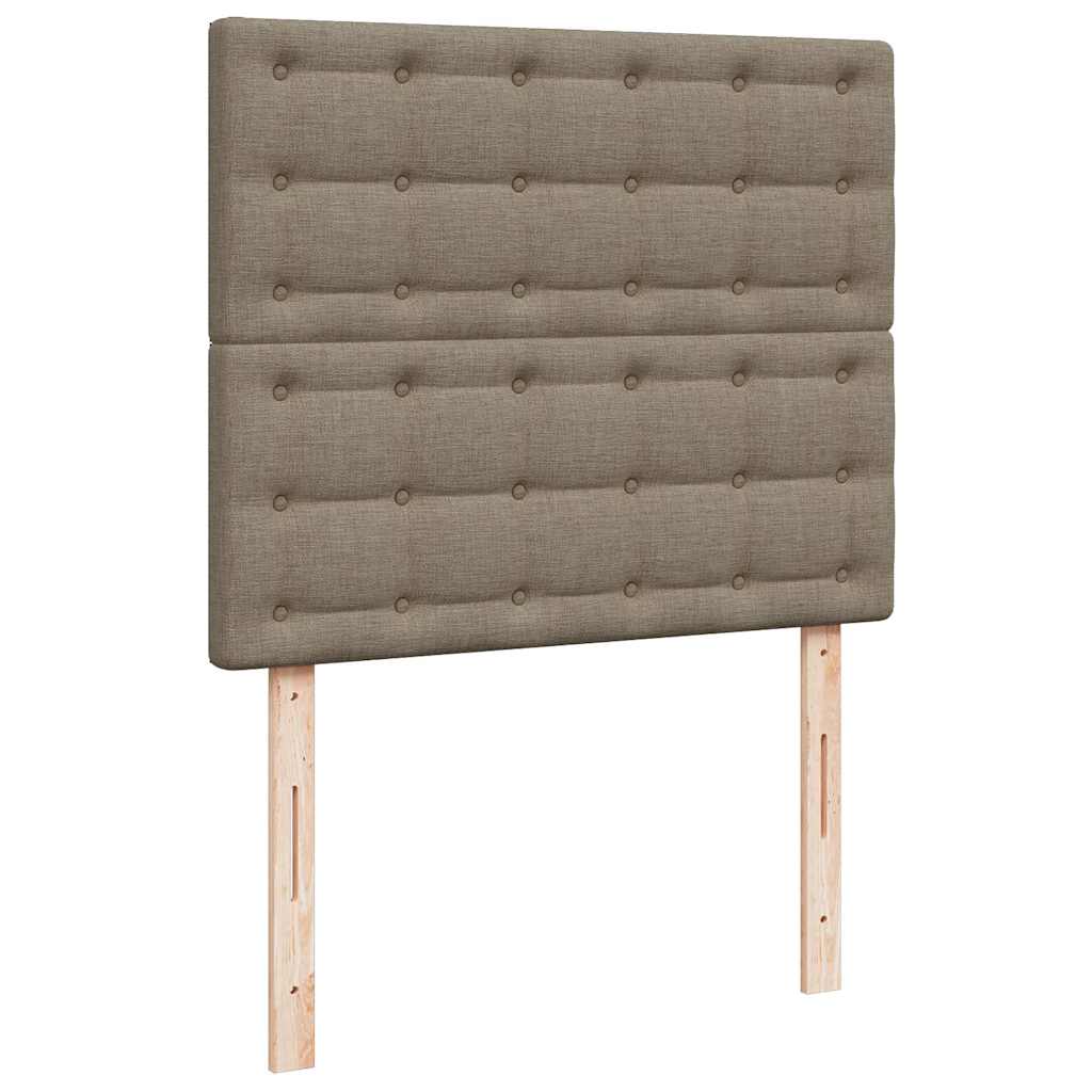 Krevet s oprugama i madracem LED smeđesivi 120x190cm od tkanine