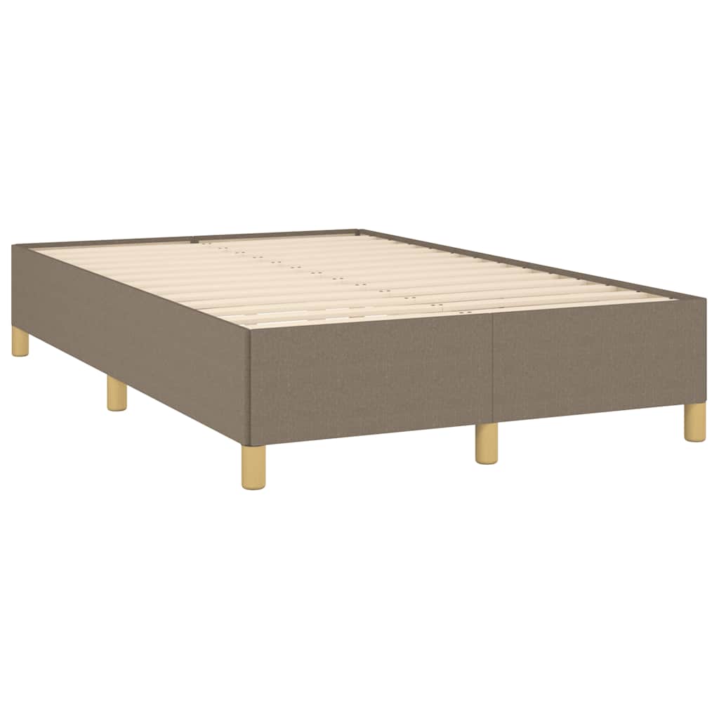 Krevet s oprugama i madracem LED smeđesivi 120x190cm od tkanine
