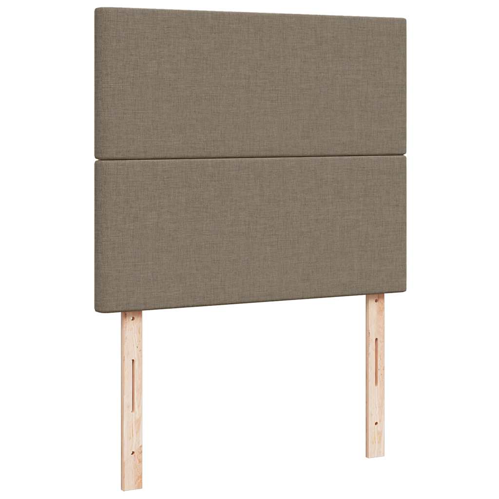 Krevet s oprugama i madracem LED smeđesivi 120x190cm od tkanine