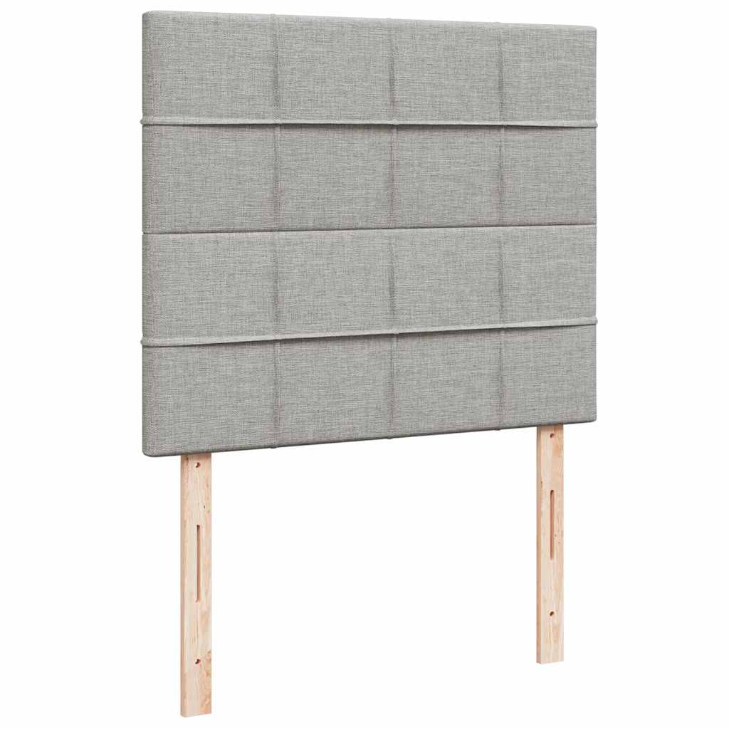 Krevet s oprugama i madracem LED svjetlosivi 120x190 cm tkanina