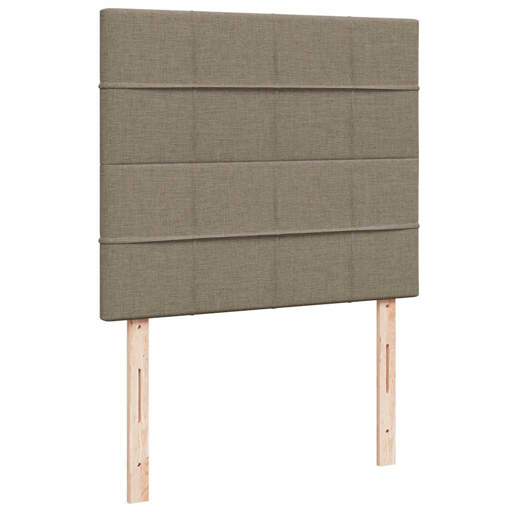 Krevet s oprugama i madracem LED smeđesivi 120x190cm od tkanine