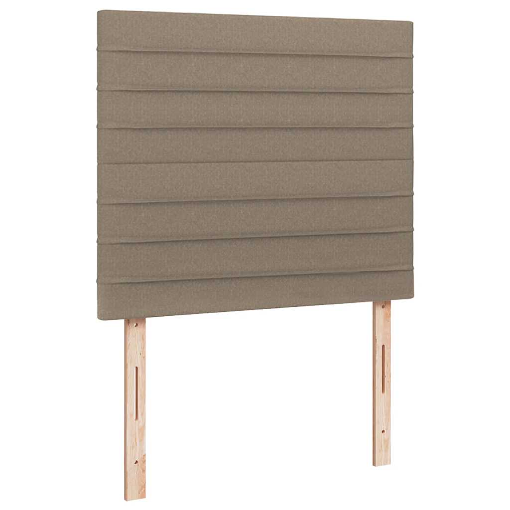 Krevet s oprugama i madracem LED smeđesivi 120x190cm od tkanine