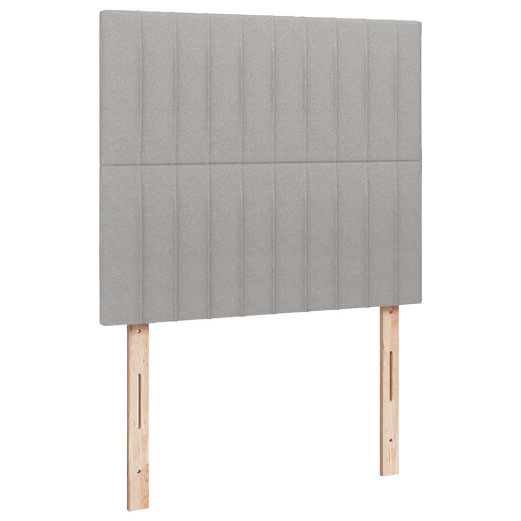 Krevet s oprugama i madracem LED svjetlosivi 120x190 cm tkanina