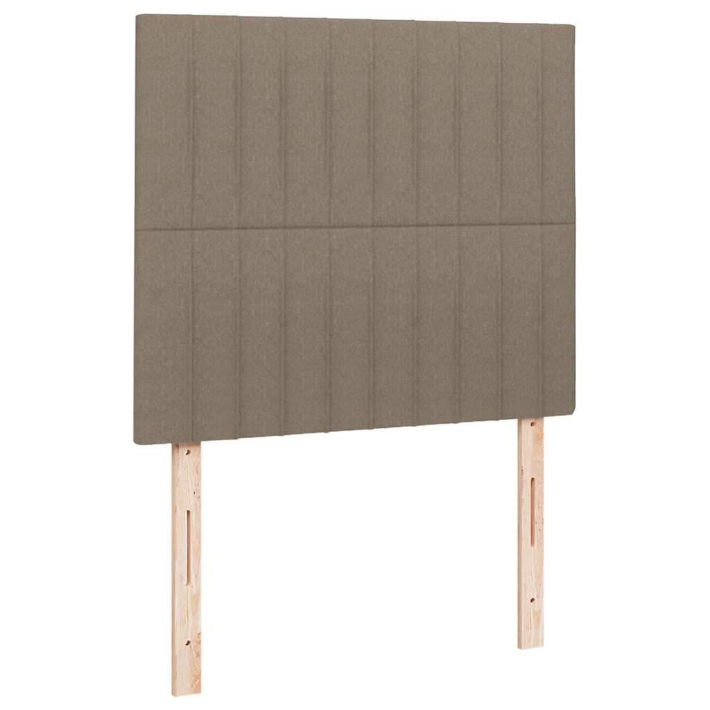 Krevet s oprugama i madracem LED smeđesivi 120x190cm od tkanine