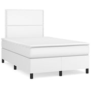 Krevet box spring s madracem LED bijeli 120x190 cm umjetna koža
