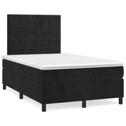 Krevet box spring s madracem LED crni 120 x 190 cm baršunasti