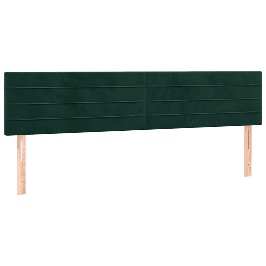 Krevet s oprugama i madracem LED tamnozelenim 120x190 cm baršun