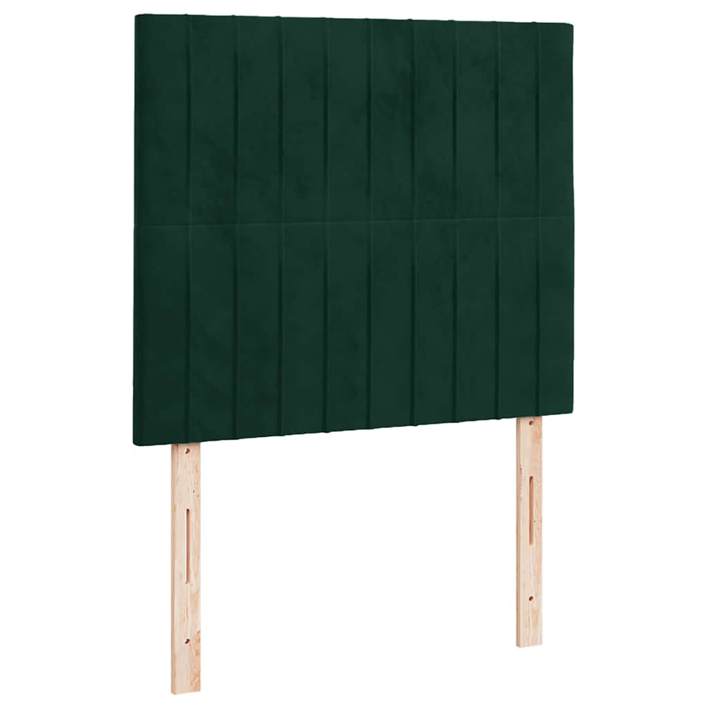 Krevet s oprugama i madracem LED tamnozelenim 120x190 cm baršun