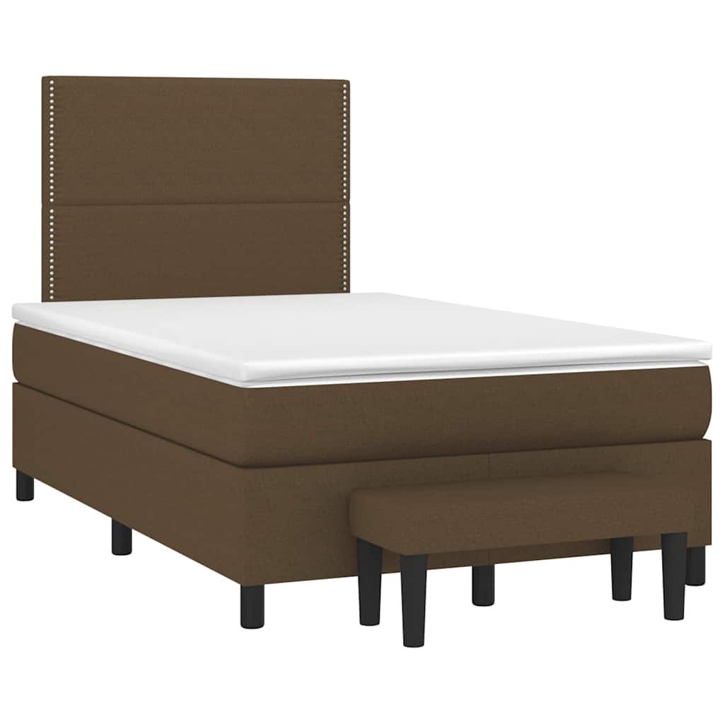 Krevet box spring s madracem tamnosmeđi 120 x 190 cm od tkanine