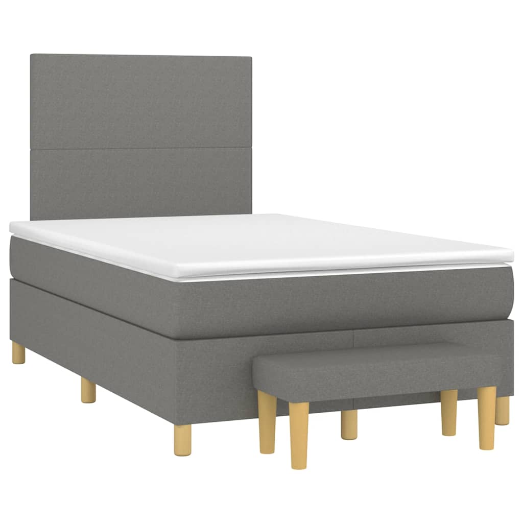 Krevet box spring s madracem tamnosivi 120 x 190 cm tkanina