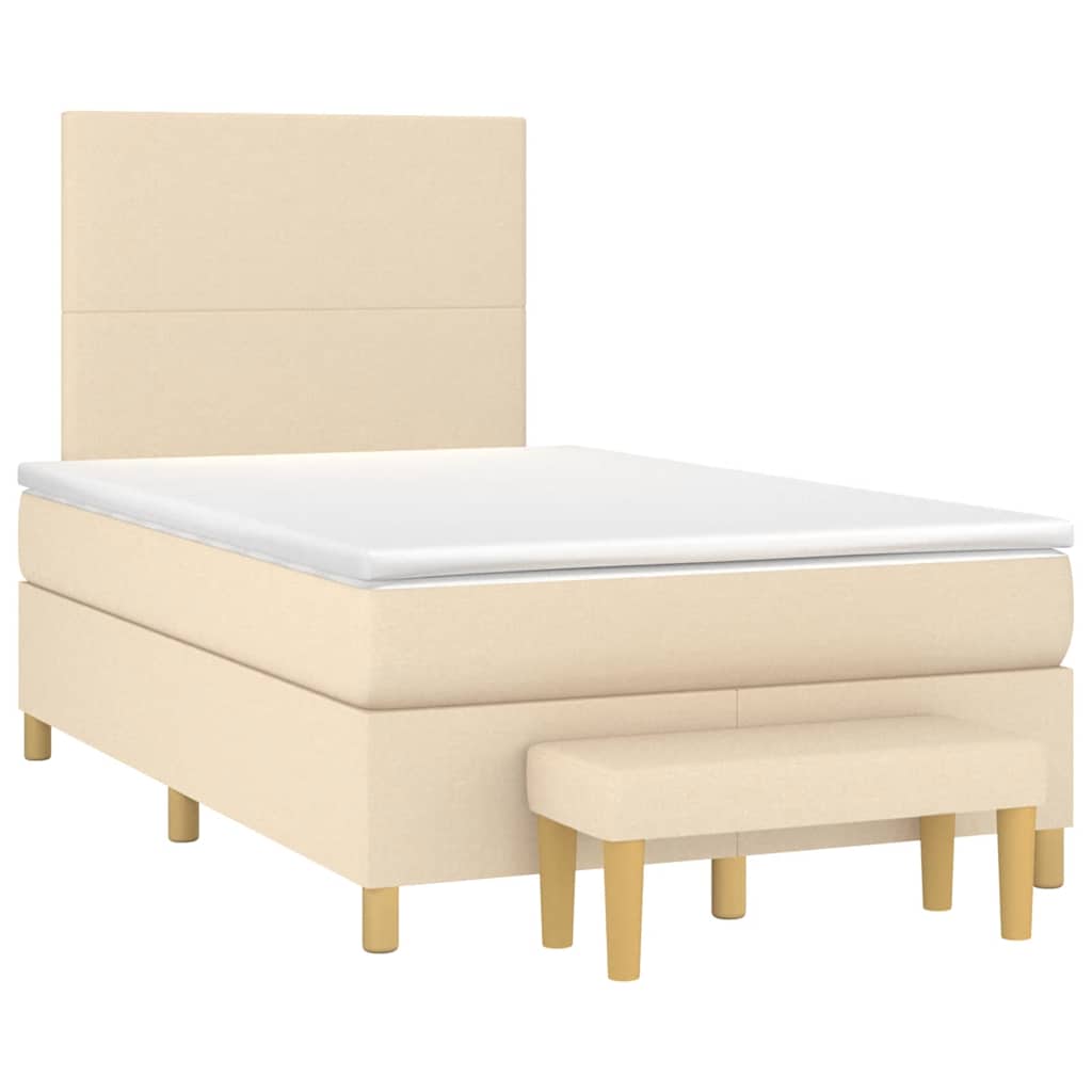 Krevet box spring s madracem krem 120 x 190 cm od tkanine
