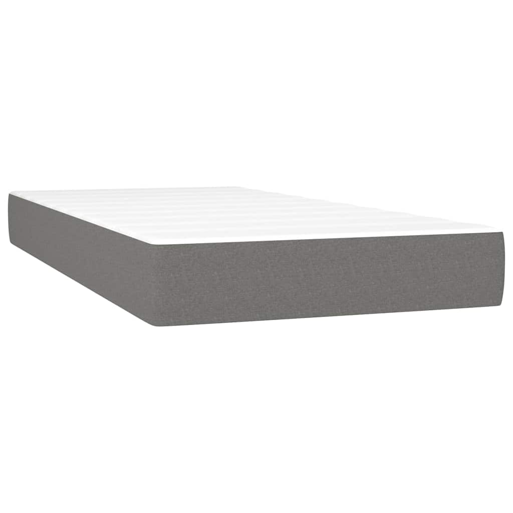 Krevet box spring s madracem tamnosivi 120 x 190 cm tkanina