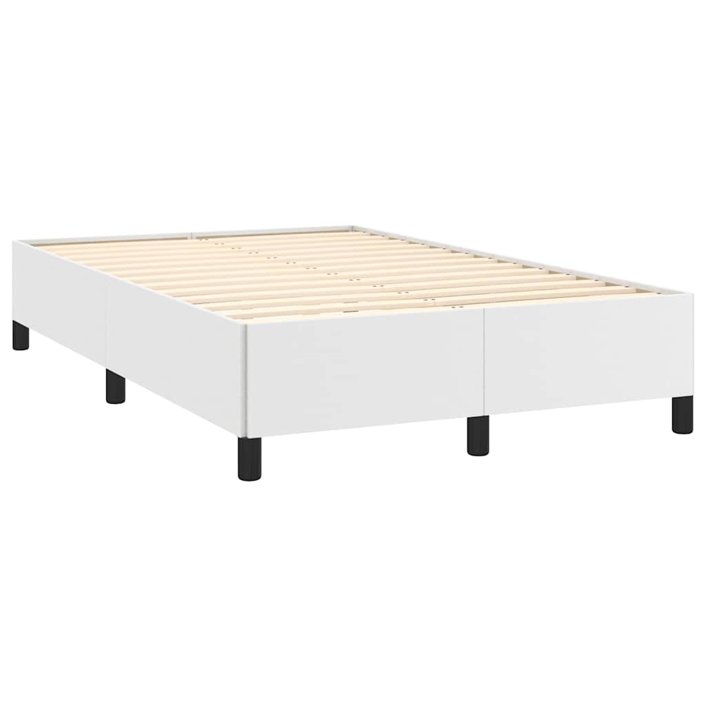 Krevet box spring s madracem bijeli 120x190 cm od umjetne kože