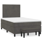 Krevet box spring s madracem tamnosivi 120 x 190 cm baršun